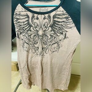 Sinful Women’s Graphic Undershirt - Black and Tan